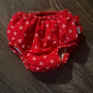 i play. Red Floral Baby Swim Diaper Cover